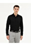 Black Slim Fit Long Sleeve Shirt 50282961-Vr046