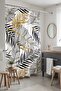 Bathroom Curtain, Black Pencil Gold Leaves Pattern Shower Curtain, Bathtub Curtain 175X200Cm - 2