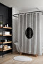 Bathroom Curtain, Silver Bohemian Black Moon Pattern Shower Curtain, Bathtub Curtain 175X200Cm
