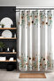 Bathroom Curtain, Boho Watercolor Brown Flowers Patterned Shower Curtain, Bathtub Curtain 175X200Cm - 3