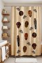 Bathroom Curtain, African Motif Masks Patterned Shower Curtain, Bathtub Curtain 175X200Cm - 3