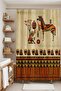 African Motif Monkey and Zebra Pattern Bathroom Curtain - Bathtub Curtain 175X200Cm