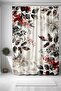 Bathroom Curtain, Red Black Botanical Pattern Shower Curtain, Bathtub Curtain 175X200Cm