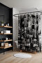 Bathroom Curtain, Black and White Buildings Pattern Shower Curtain, Bathtub Curtain 175X200Cm - 2