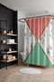 175X200Cm Pink Green Marble Backdrop Hourglass Patterned Bathroom Curtain - 2