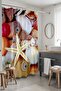 Bathroom Curtain, Starfish and Seashells Patterned Shower Curtain, Bathtub Curtain 175X200Cm - 2
