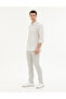 Gray Slim Fit Elastic Waist Canvas Trousers 50288508-Vr024 - 3
