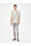 Beige Slim Fit Linen Plaid Jacket 50285197-Vr011 - 4