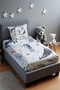 Blue Undersea Patterned Bedspread and Pillowcase - 2