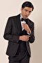 Men's Black Patterned Detachable Shawl Collar Vest 6 Drop Slim Fit Tuxedo Groom Suit 1001230203 - 3