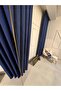 Roma 18542-D K.İndi̇go Linen Single Wing (Unpleated) Fon Curtain - 8