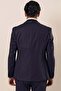 Men's Dark Navy Blue Patterned Vest 6 Drop Slim Fit Tuxedo Groom Suit 1001230203 - 5