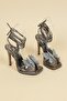 Platform Heeled Shoes with Butterfly Accessories PLATINUM - 7