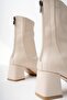 Sasha Guaranteed Women's Heeled Boots with Blunt Toe and Back Zipper - 8