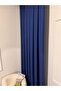 Roma 18542-D K.İndi̇go Linen Single Wing (Unpleated) Fon Curtain - 7