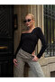 Women's Black One-Shoulder Asymmetrical Cut Bodysuit Hzl25W-Zk11521 - 4