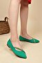 Ballerina Flats with Cross Stones GREEN
