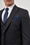 Men's Dark Navy Blue Swallow Collar Vest 6 Drop Slim Fit Suit 1001245156 - 6