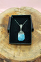 Handmade Necklace with Lapis Natural Stone Chain End: 3 cm Chain: 20 cm Boxed - 5