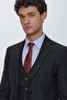Men's Black Plaid Mono Collar Vest 6 Drop Slim Fit Slim Fit Suit 1001225183 - 5