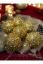 Christmas Tree Pine Tree Ornament Gold Glitter Model 6 Pieces Christmas Ball 6 cm Cici Ball - 4