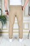 Men's Mustard Italian Cut Flexible Slim Fit Lycra Elastic Double Leg Fabric Trousers School - 4