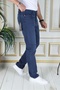Men's Blue Top Pocketed Beaded Regular Fit Casual Fit Stretchy Chino Linen/canvas Cotton Pants - 2
