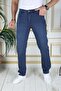 Men's Blue Top Pocketed Beaded Regular Fit Casual Fit Stretchy Chino Linen/canvas Cotton Pants