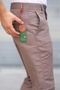 Classic Cut Milk Coffee Seasonal Side Pocket Linen Polyviscon Fabric Dad Pants Fabric Trousers - 6