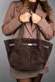 Celona Brown Genuine Suede Leather Women's Shoulder Bag