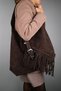 Rosalin Brown Genuine Suede Leather Tasseled Women's Shoulder Bag - 4