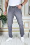 Men's Gray Top Pocketed Beaded Regular Fit Casual Fit Stretchy Chino Linen/canvas Cotton Pants