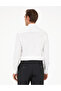 White 100% Cotton Shiny Satin Slim Fit Long Sleeve Basic Shirt 50292520-Vr013 - 5
