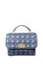 Very Stylish Stitched Quilted Handbag and Crossbody Bag in Dark Blue