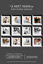 12 قطعة إطار 25x25 - إطار مربع MDF - إطار صور - إطار بلونين أسود-أبيض