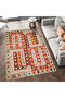 Umut Collection Orange and Beige Themed Ethnic Geometric Patterned Vintage Decorative Carpet 48 - 5