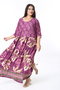 Women's Large Size Colorful Relaxed Cut Bike Collar Patterned Dress 65N38475 - 4
