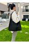 Byeduu Black Large Size Suede Shoulder Bag - 3