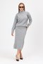 Thick Turtleneck Sleeve Button Detail Sweater and Slit-Free Rubber Waist Skirt Knitwear Set - 7