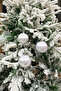 New year's tree ball luxury glitter embossed 8 cm size 3 pieces acetate boxed