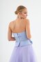 Lavender Strapless Rose Taffeta Evening Dress - 4