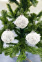 Christmas Tree Ball Luxury Plush Silver Snowflake Printed 3 Pieces 8 cm - 5