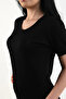15069 Women's Short Sleeve Thermal Underwear - Black - 2