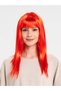 Red Color Long Straight Party Wig