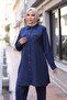 Pocket Detailed Hijab Navy Blue Set - 4