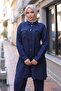 Pocket Detailed Hijab Navy Blue Set - 2