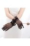 Short Length Lycra Laced Adult Tulle Gloves Black Color - 4