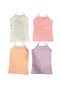 Cotton Combed Girl's Ribbed Soft Pastel Colored Athlete Comfortable Set of 4 - 2
