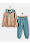 No Way Printed Boys' Cotton Fleece Inside 3 Thread Bottom Top Tracksuit Set