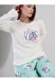 Vienetta Women's Long Sleeve O Neck Pajama Set - 4